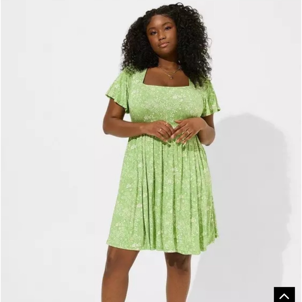 New Torrid Super Soft Knit Mini Flutter-Sleeve Skater Dress